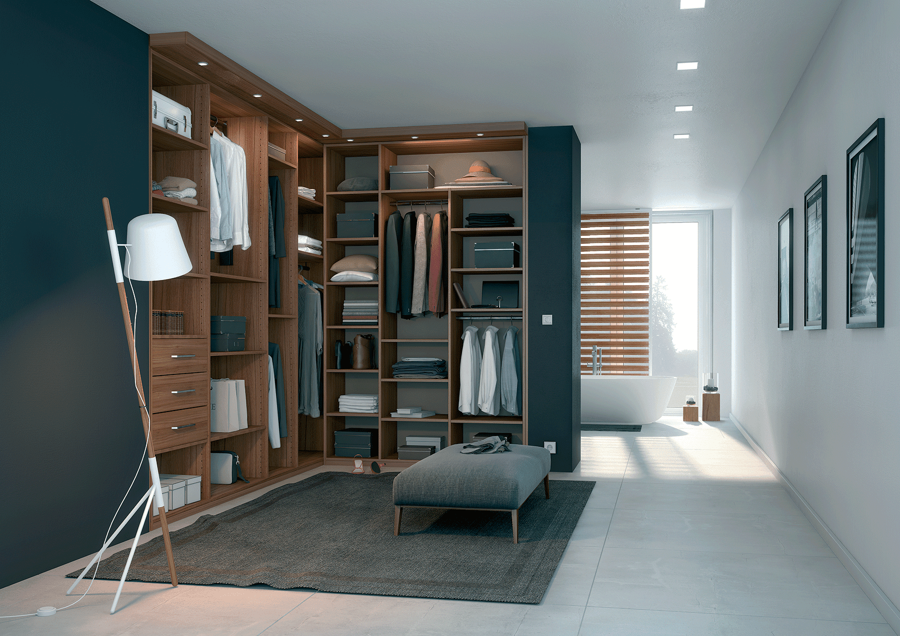Aménagement de meuble sur mesure dans un angle non équerré